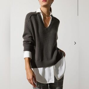 Brochu Walker The Looker Layered V neck Cashmere  Sweater
